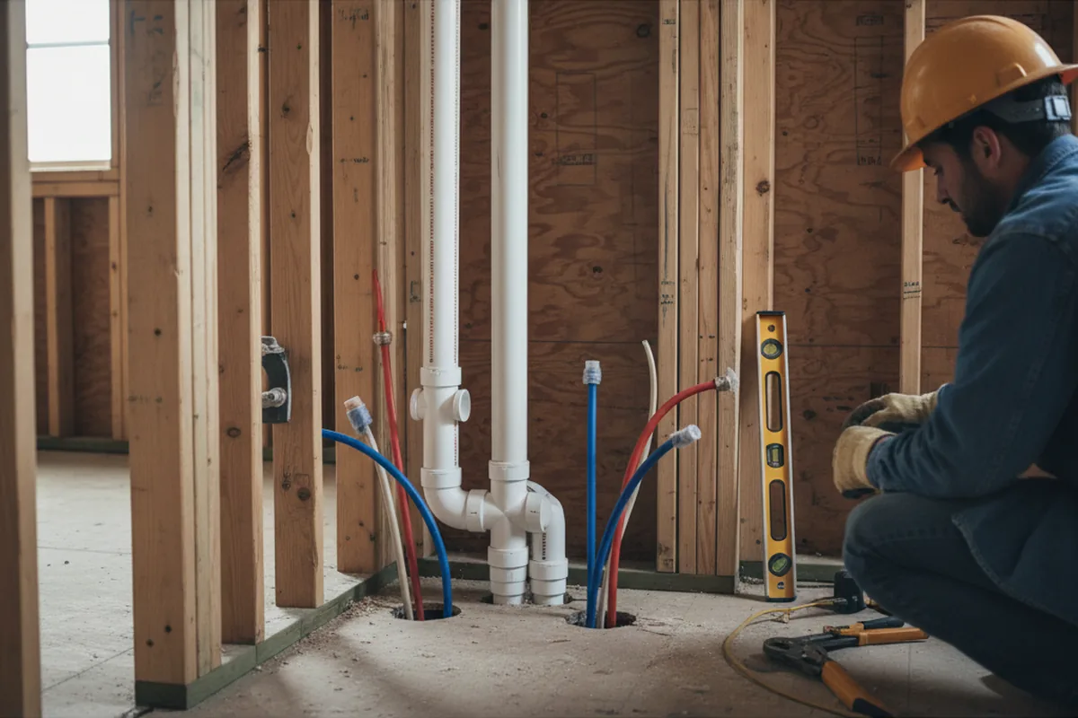 Drain and supply rough-in during Drain Cleaning in Spring Lake